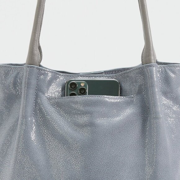 Hammitt Oliver Stingray Sparkly Bucket Tote Bag with Brushed Silver Rivets - Picture 10 of 12